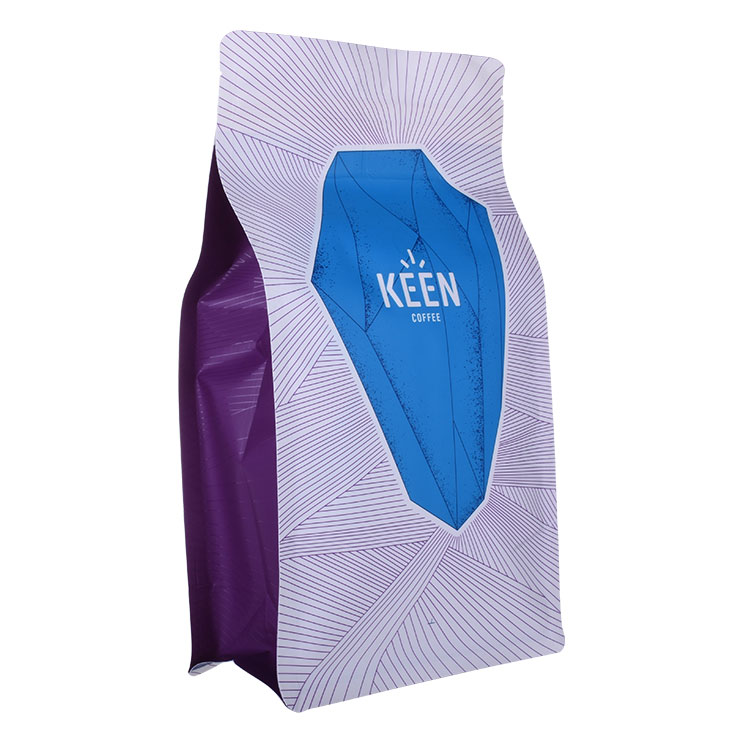 Custom High Quality Stand Up Flat Bottom Coffee Pouch Printed Wholesale